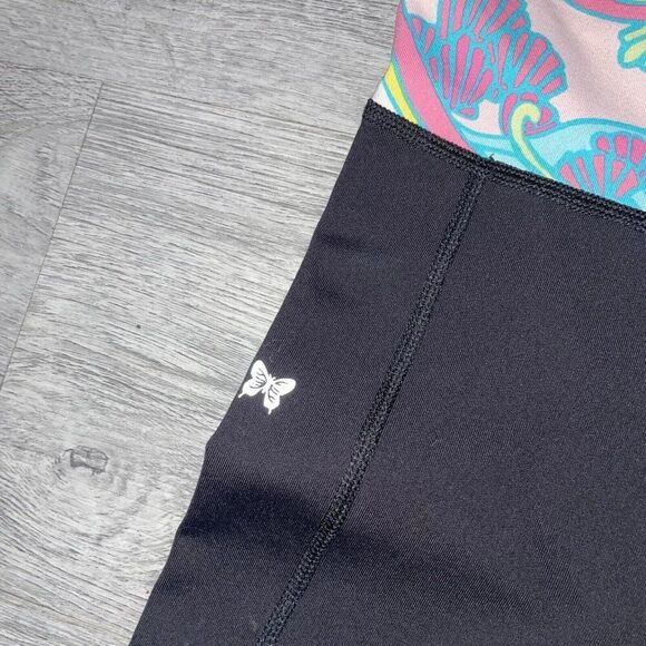 Lilly Pulitzer Vinyasa Fold Over Legging Pants Flare Black Women’s Small Yoga - Picture 14 of 14